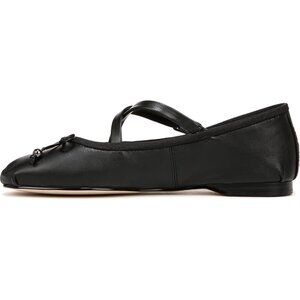 Circus NY by Sam Edelman Women's Black Leather Cross Strap Zuri Ballet Flat
